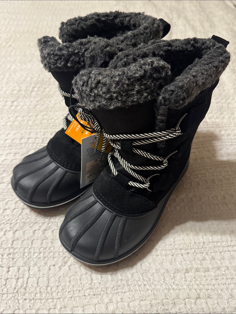 Cat & Jack Black Kids Waterproof Winter Boots